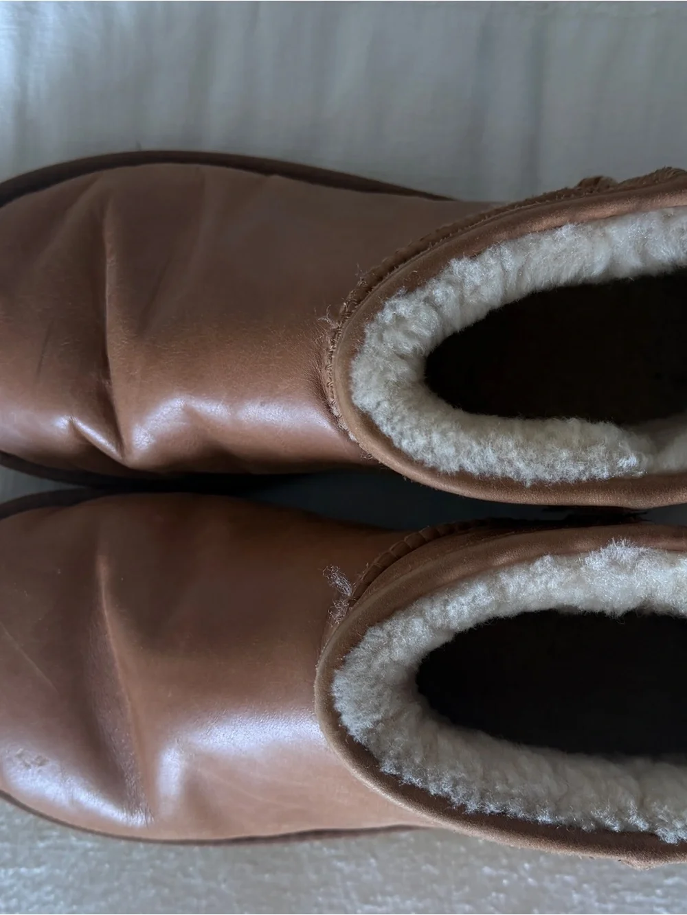 Australian Luxe Men's Tan Leather Shearling Ankle Boots